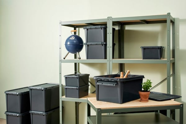 Opbevaringskasse, SmartStore Recycled 65, 59 x 39 x 43 cm, grå, 61 L