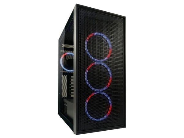 LC Power Gaming 802B - Black_Wanderer_X - Midi-torn spel - utökad ATX - genomskinlig sidopanel (härdat glas) - ingen strömförsörjning - svart - USB...