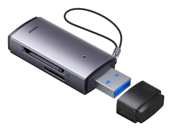Baseus Lite -sarjan SD/TF-muistikortinlukija, USB (harmaa)