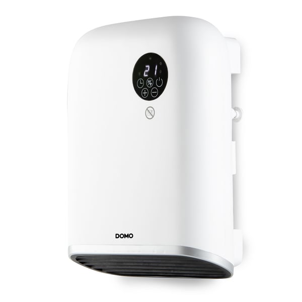 Domo DO7357F, Elektrisk värmefläkt, 1,4 m, IP24, inomhus, Vägg, Vit