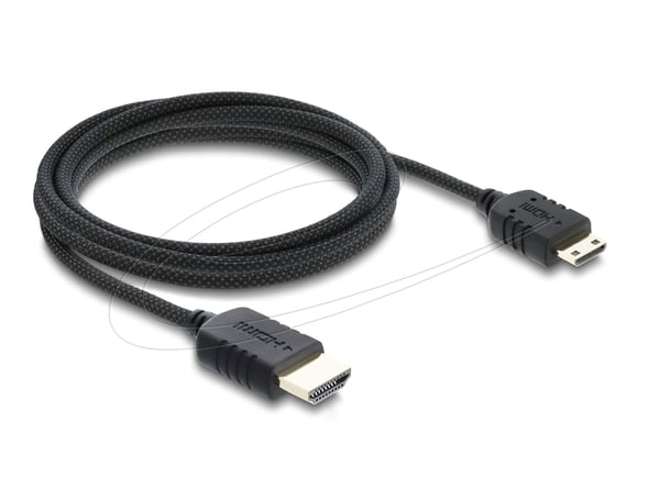 Delock - Ultra High Speed - HDMI-kabel - HDMI hann til 19 pin mini HDMI Type C hann - 2 m - tredobbeltskjermet koaksial - svart - 8 K 60 Hz (7680 x...