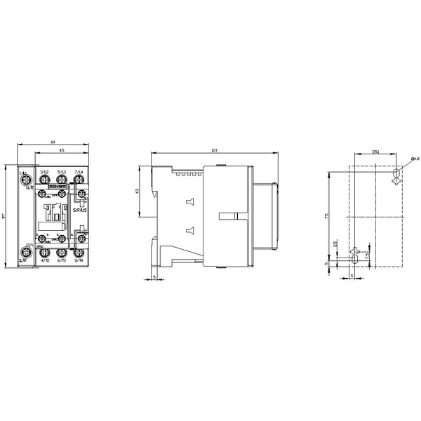 Siemens 3RT2325-1BG40, 85 mm, 77 mm, 93 mm, 130 mm, 655 g, 1 kpl
