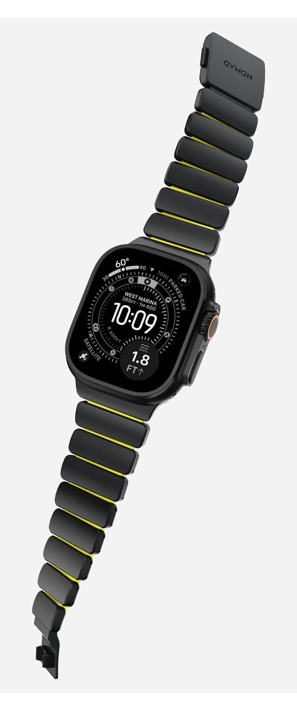 Nomad Stratos Band, Band, Smartwatch, Svart, Apple, Ultra 1-11 and SE, Titan