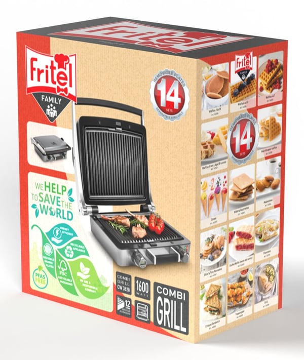 Fritel CW 3628, Antracit, Rektangulär, Aluminium, Keramiska, Lock med gångjärn, Aluminium