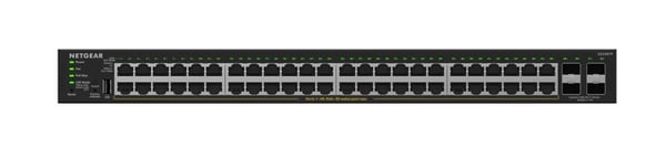 NETGEAR GS348TPv2 - Switch - 2+/L3 Lite - smart - 48 x 10/100/1000 (PoE+) + 4 x SFP - skrivbordsmodell, rackmonterbar - PoE+ (380 W)