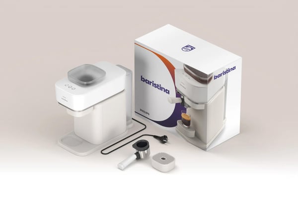 Philips BAR300/00, Espressomaskin, 1,2 l, Kaffe bønner, Innebygd kaffekvern, Hvit