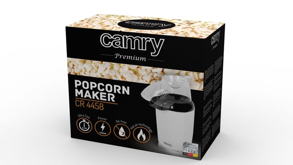 Camry Premium CR 4458, Musta, Valkoinen, 2,5 min, 1200 W, 220-240 V, 50 Hz, 800 g