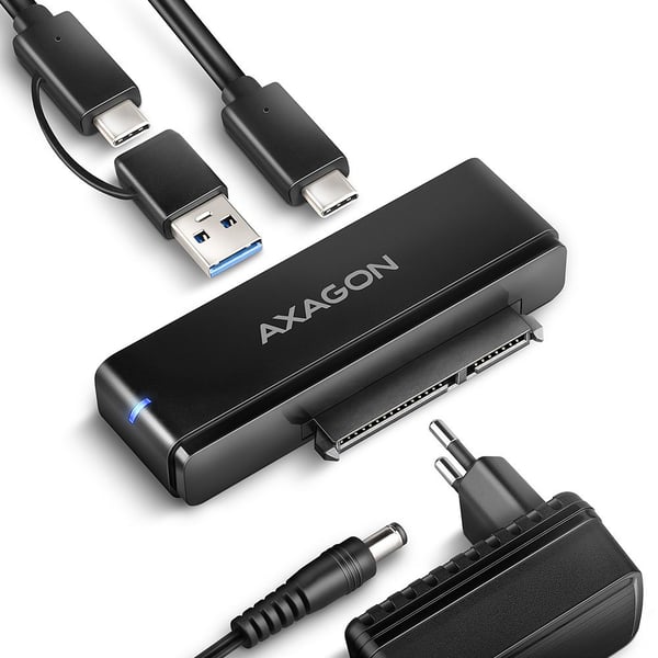 Axagon ADSA-FPX, USB Type-C, SATA, Musta, PC / Notebook / Tablet, Kiina, CE, RoHS