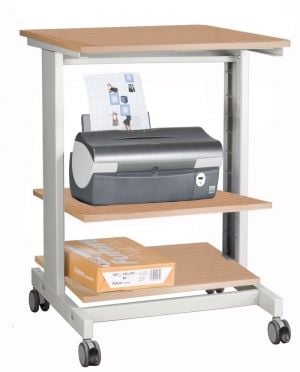 TWIN CLICK MOBIL Printerstand 2 bøg/grå 600x500x670 mm