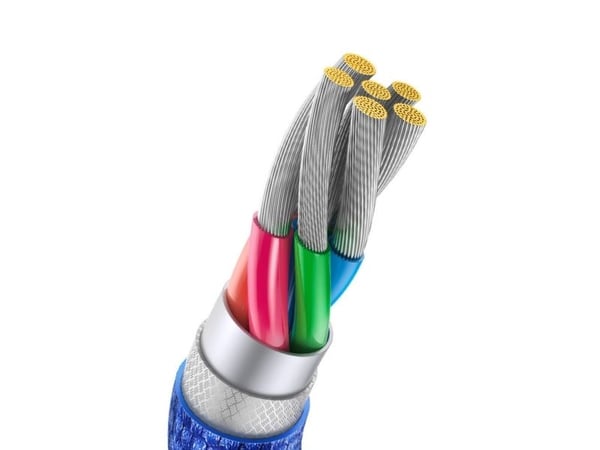 Baseus Crystal Shine USB- till USB-C-kabel, 100 W, 1,2 m (blå)