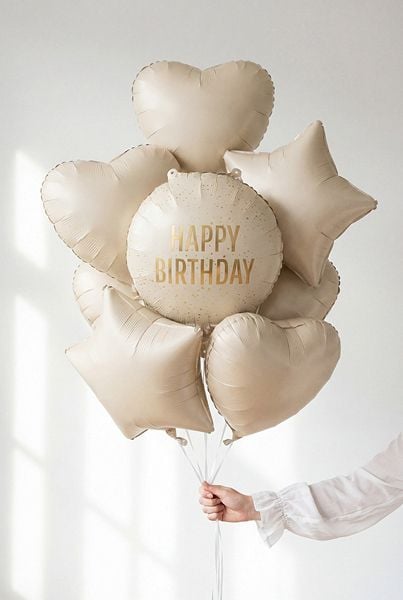 PartyDeco FB353-079, Ilmapallo, Kalvo, Kulta, Kuva, Syntymäpäivä, Universaali