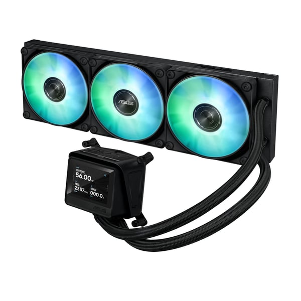 ASUS MAX Gaming LC 360 ARGB LCD – Prosessorin nestejäähdytysjärjestelmä – Jäähdytin: 360 mm – (sopii: AM4, AM5, LGA1851, LGA1700) – kupari – 120 mm
