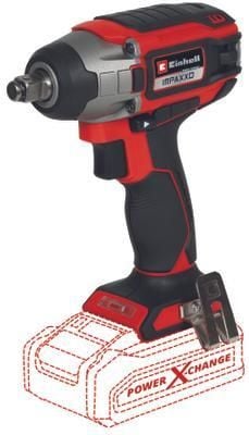 Einhell IMPAXXO 18/230, Slagtrekker, Pistolhåndtak, 1/2", Hurtigutløsende chuck, Sort, Rød, Børsteløs - SOLO