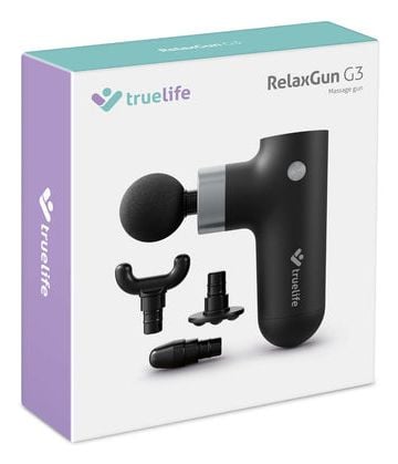 TrueLife RelaxGun G3, Vibration massage, Universal, Svart, ABS, Gjuten aluminium, 4 huvuden, 2850 RPM