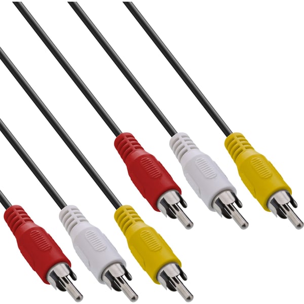 InLine 89996, 2 m, 3 x RCA, musta, kultainen, uros/uros liitin