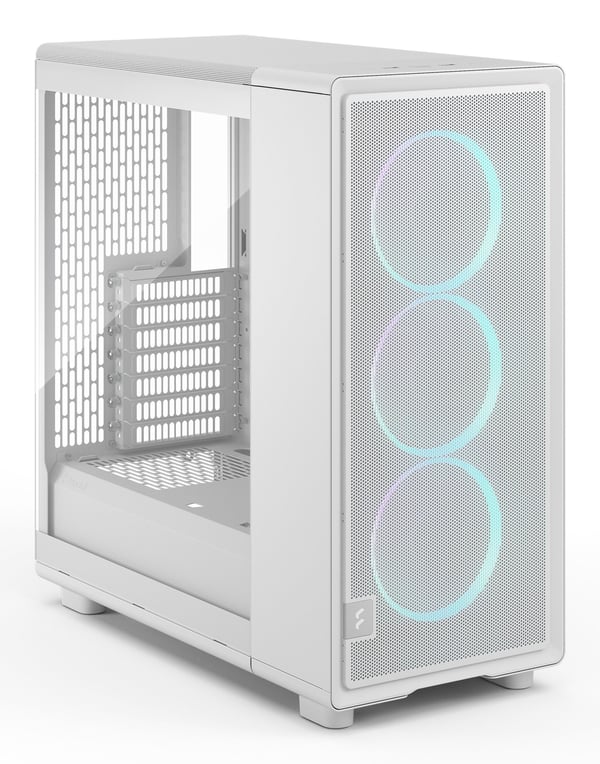 Fractal Design Epoch - Computer case - ATX - genomskinlig sidopanel (härdat glas) - ingen strömförsörjning (ATX) - vit RGB klar nyans - USB/ljud