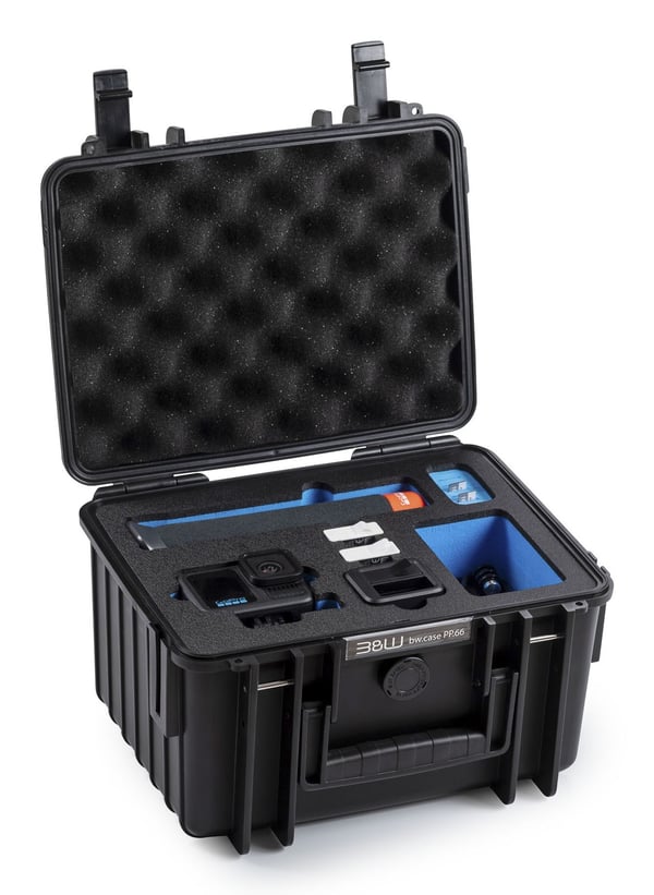 B&W Cases PP.66.GoPro13, Kova kotelo, musta, Polypropeeni (PP), Vaahto, Yksivärinen, 6,6 L