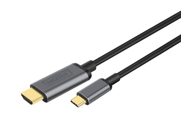 DIGITUS - Adapterkabel - USB-C hane till HDMI hane - 1.8 m - svart - stöd för 4K, stöder 21:9-filmförhållande
