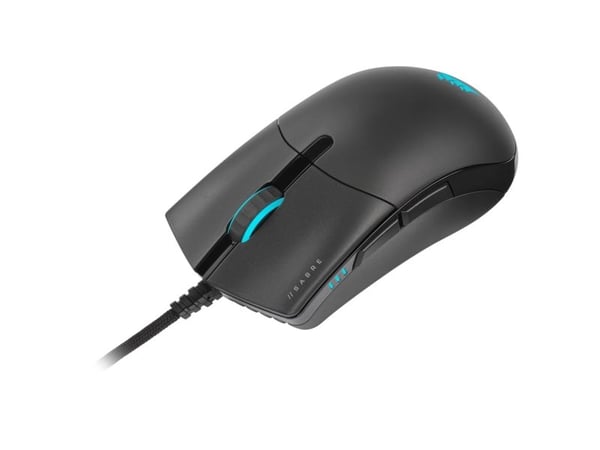 Corsair Sabre RGB Pro Champion Series - Mus - Optisk - 6 knapper - kabling - USB - Sort