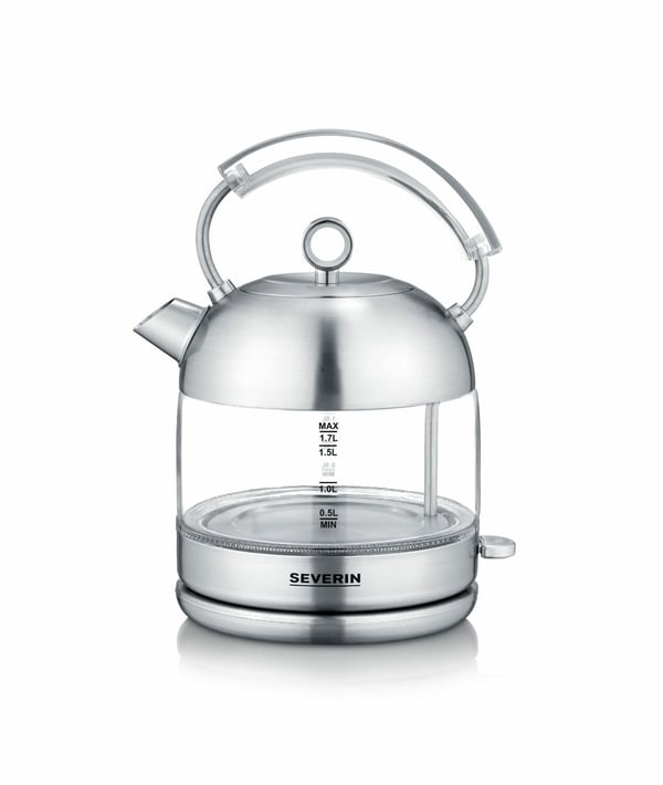 Severin WK 3459 vedenkeitin 2400 W 1,7 l, harjattu ruostumaton teräs/lasi