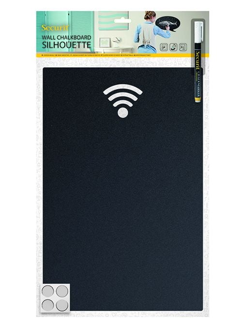 Securit FB-WIFI, Melamine, Harpiks, Velcro mappe, Sort