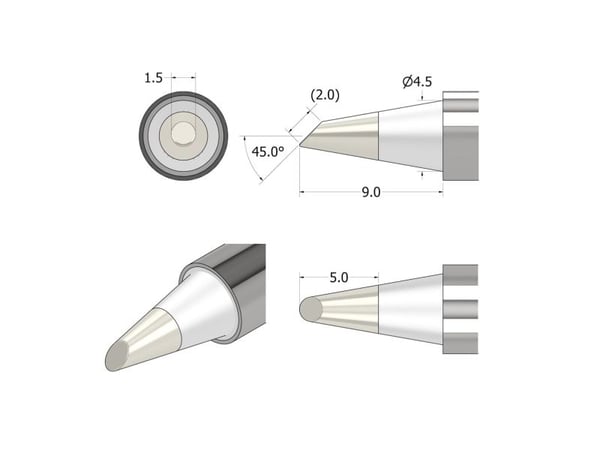 iFixit IF145-498-2, Juotoskärki, FixHub Smart Soldering Iron, Metallinen, 100 W, 1 kpl, 1,5 mm
