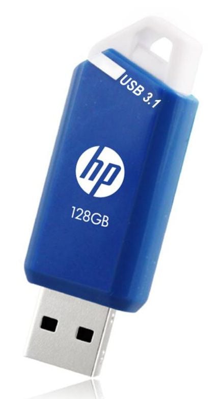 HP X755W PACK x3, 128 GB, USB Type-A, 3.2 Gen 1 (3.1 Gen 1), 75 MB/s, Glide, blå, hvit