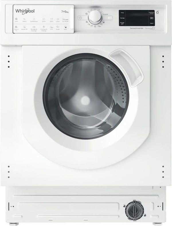 Whirlpool BI WDWG 751482 EU N, Frontmatet, Innebygget, Hvit, Venstre, 5 kg, 1351 RPM