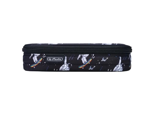 Herlitz Etui Space Skater, Mykt penal, Polyester, Mørkeblå, Hvit, Mønster, Glidelås, Adult/Child