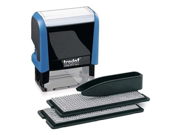 Wedo 51 4952103, Selvfargende, Tekst-/dato-stempel, 47 x 18 mm, Svart, Blå, Grå, Svart, 63 mm