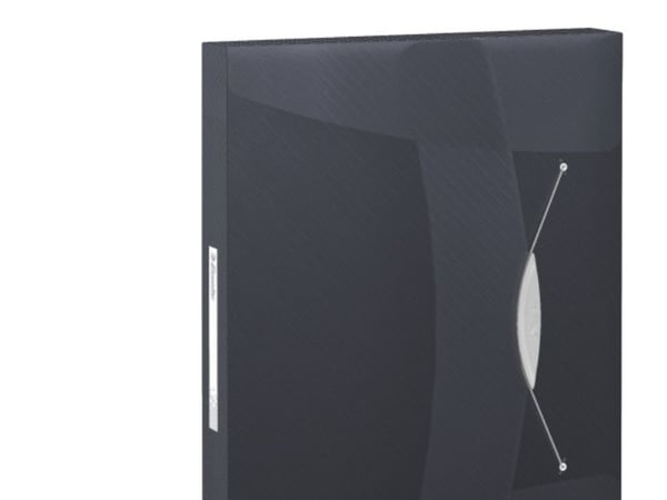 Esselte - Boksfil - for A4 (210 x 297 mm) - kapasitet: 350 ark - gjennomsiktig, livlig svart