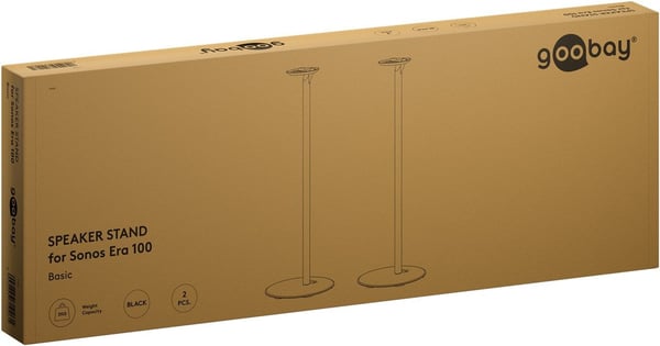 Goobay 71026 Modern Era 1 Base høyttalerstativer for Sonos Era 100, 715 mm, 2-pk