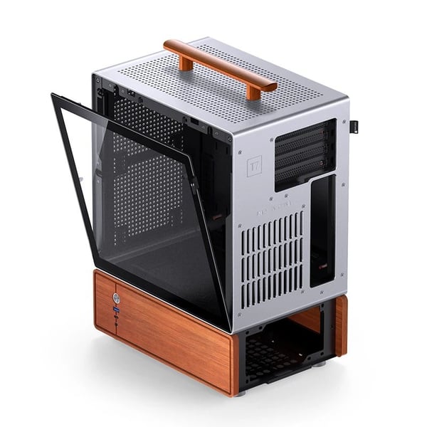 Jonsbo T7 PC-kabinett Mid Tower mATX herdet glass, sølv