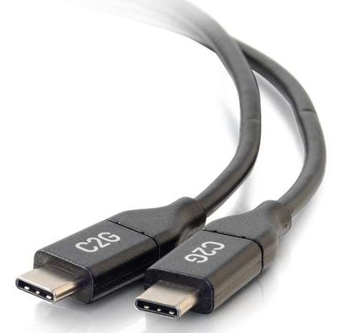 C2G 1.8m (6ft) USB C Cable - USB 2.0 (5A) - M/M USB Type C Cable - Black - USB-kabel - USB-C (hane) till USB-C (hane) - USB 2.0 - 5 A - 1.8 m - svart