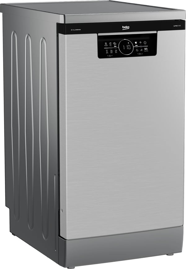 Beko BDFS26046XQ, Fristående, Slimline (45 cm), Rostfritt stål, LED, Låda, Rostfritt stål