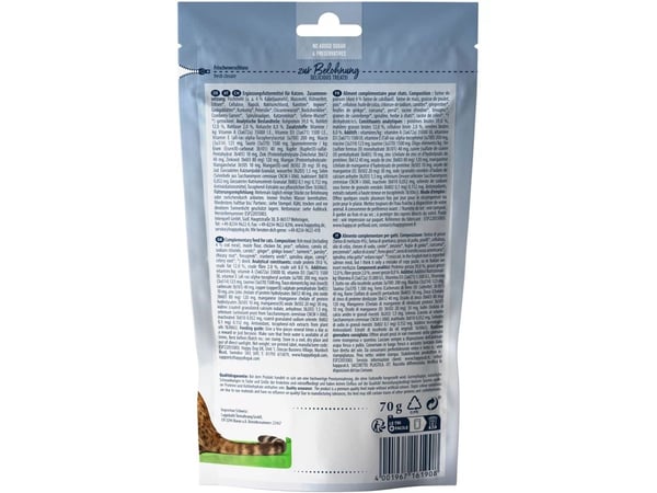Happy Cat Crunchy Snack Sea Cod, herkku, kissoille, turskaa ja herneitä, 70g