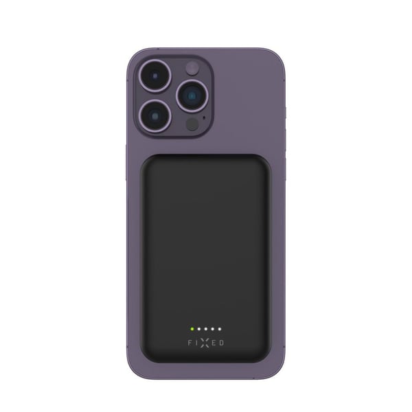 FIXED MagZen - 2. generasjon - trådløs nødlader - Li-pol - 10000 mAh - 38 Wh - 20 watt - 3 A - PD 3.0 (USB-C) - svart