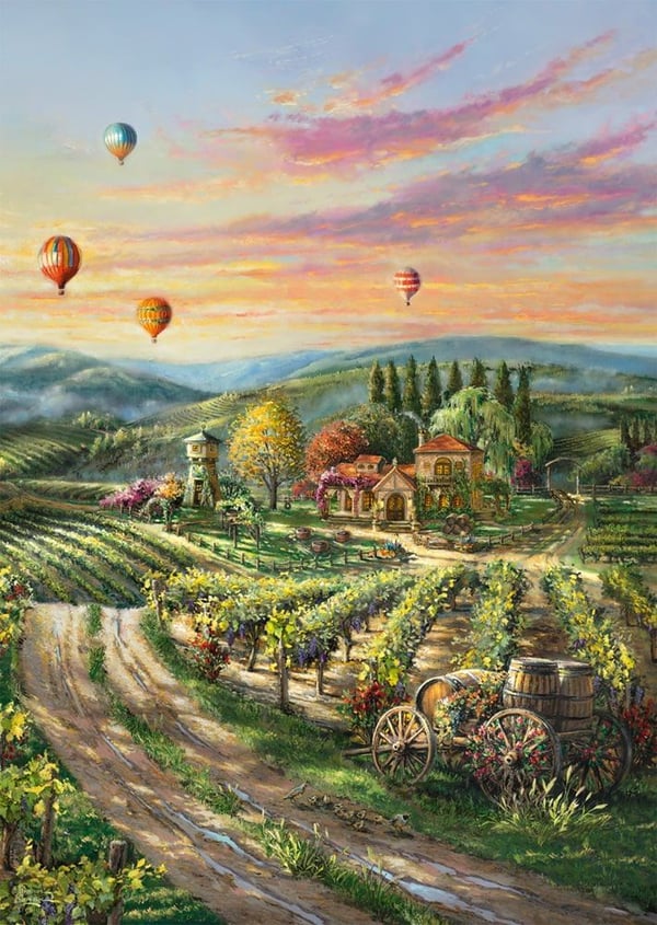 Schmidt Spiele Thomas Kinkade Studios: Peaceful Valley Vineyard, 1000 stykker, Landskap, 12 år