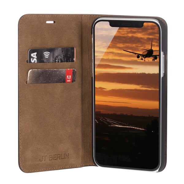 JT BERLIN BookCase Tegel, Folio-kotelo, Apple, iPhone 15, 15,5 cm (6.1"), Musta