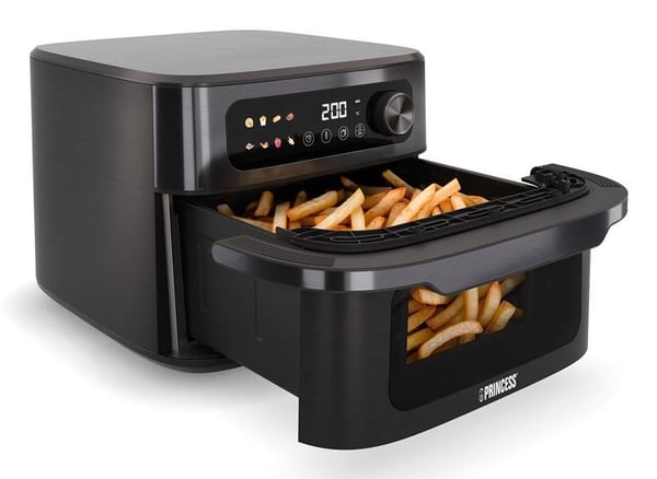 Princess 182480, Varmluftsfritös, 10 l, 200 ° C, Single, Svart, Röra