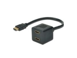 MicroConnect - HDMI-delare - dubbel länk - HDMI hona till HDMI hane - 20 cm - svart - passiv