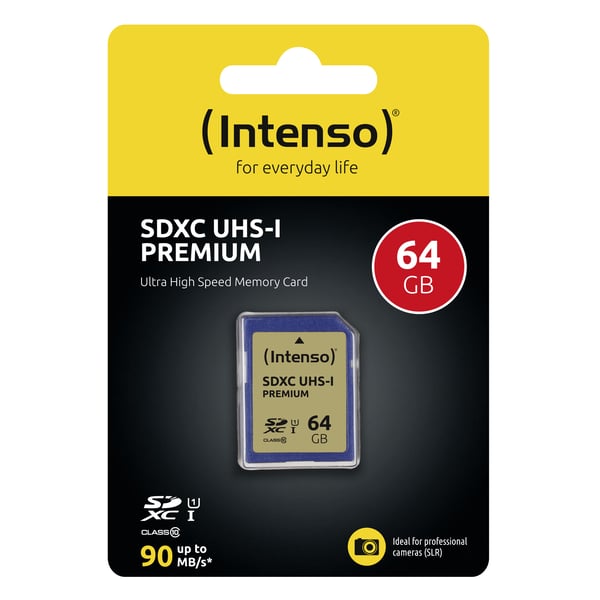 Intenso Premium - Flashminnekort - 64 GB - UHS Class 1 / Class10 - SDXC UHS-I