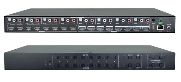 Vivolink VLHDMIMAT8X8, 3840 x 2160 pikseliä, 18 Gbit/s, PCM, Musta, 24 W, 100 - 240 V