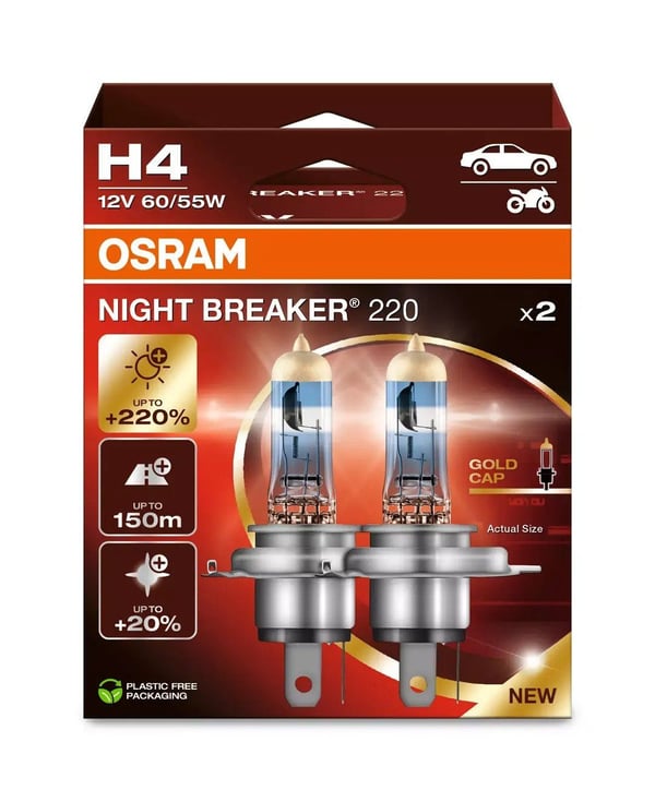 Osram Night Breaker 220 - H4 Bilpærer Osram Night Breaker 220 - H4 Bilpærer