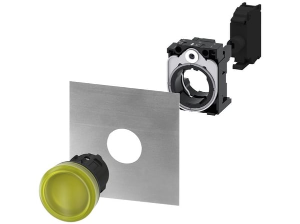 Siemens 3SU1001-6AA30-0AA0, Keltainen, IP67, IP69K, 12 g, 38 mm, 30 mm, 30 mm