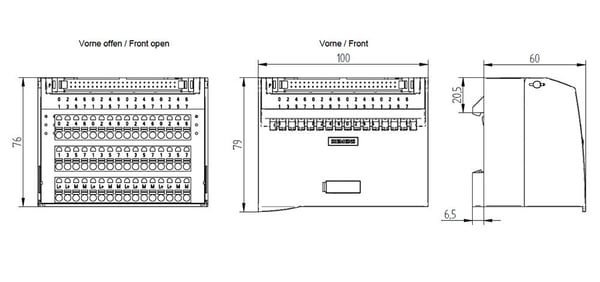 Siemens 6ES79242AK200BC0 6ES7924-2AK20-0BC0 PLC-liitäntämoduuli, 212 g, 102 mm, 68 mm, 78 mm, 24 V