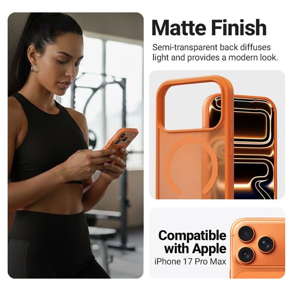 Crong CRGHMMIP1769PORG, Etui, Apple, iPhone 17 Pro Max, Oransje, Translucent