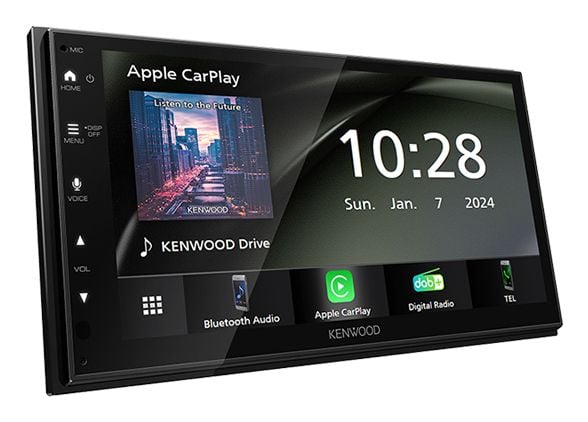 Kenwood DMX6523DAB bilstereo 6,8" dobbel-DIN DAB+ trådløs CarPlay