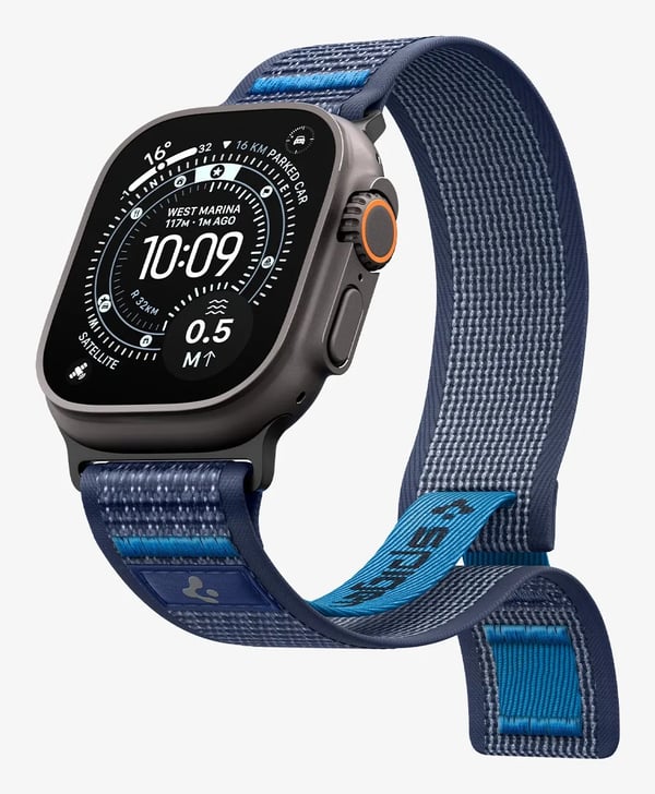 Spigen Athlex Air 2, Yhtye, Älykello, Laivasto, Apple, Apple - Apple Watch Ultra 3 (49mm), Apple - Apple Watch Ultra 2 (49mm), Apple - Apple Watch ...