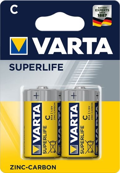 Varta Superlife 2014 - Batteri 2 x C - Karbonsink